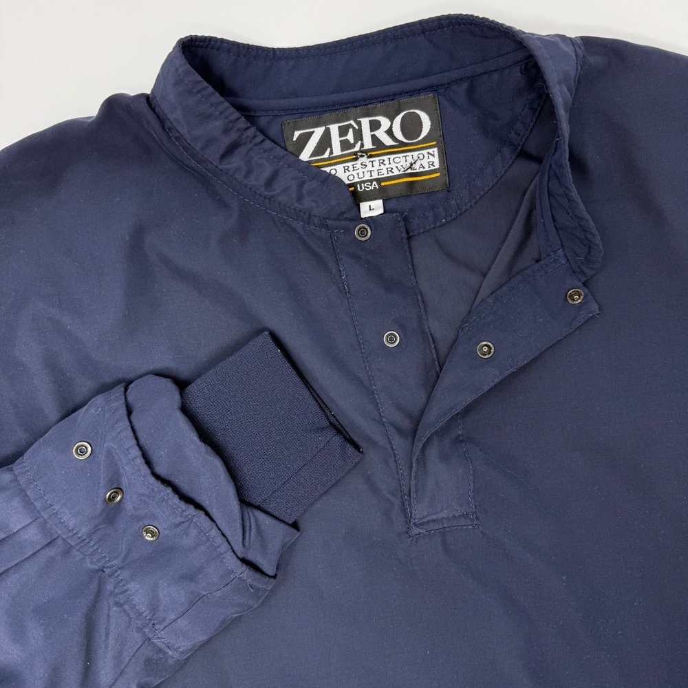 ZERO Restriction Golf Outerwear Pullover Jacket Men's Large Navy Blue Snap Neck